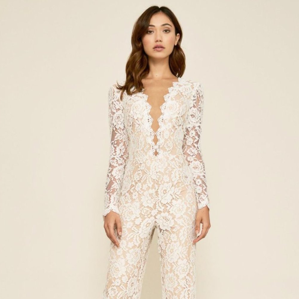 White lace bridal jumpsuit